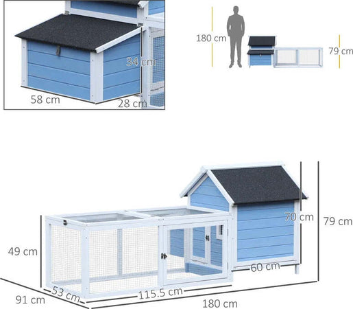 Gabbia-per-Galline-Ovaiole-con-Zona-Corsa-e-Vassoio-di-Nidificazione-Rimovibile,-Pollaio-da-Giardino-in-Legno-con-Tetto-Impermeabile,-180x91x79-cm-WD7D51-107WD7
