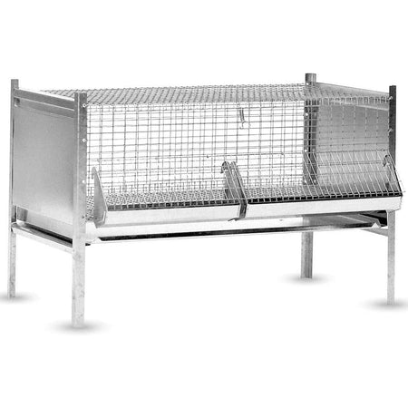 Gabbia zincata pieghevole per galline e pulcini con mangiatoia ed abbeveratoio
