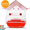 Gabbia-Tetto-Con-Accessori-Per-Uccelli-Canarini-Pappagalli-In-Metallo-29x21x38cm