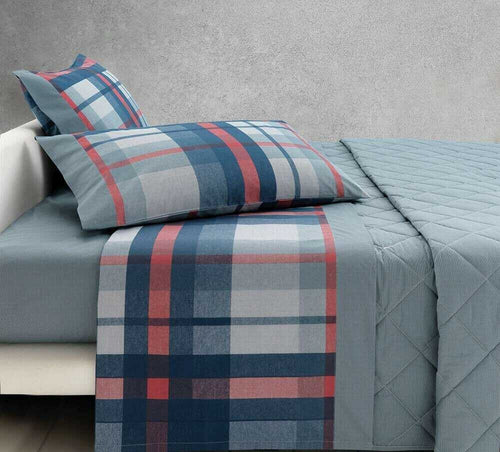 Gabel Completo Lenzuola Letto 1 Piazza E Mezza Scott 180x280 Cm Decorazione a Quadri Casa e cucina/Tessili per la casa/Biancheria da letto/Lenzuola e federe/Set di lenzuola e federe La Bottega del Risparmio - Bari, Commerciovirtuoso.it