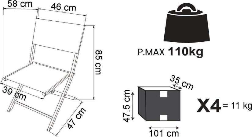 GAJA---sedia-da-giardino-in-alluminio-e-textilene-pieghevole-salvaspazio-Antracite-Milani-Home