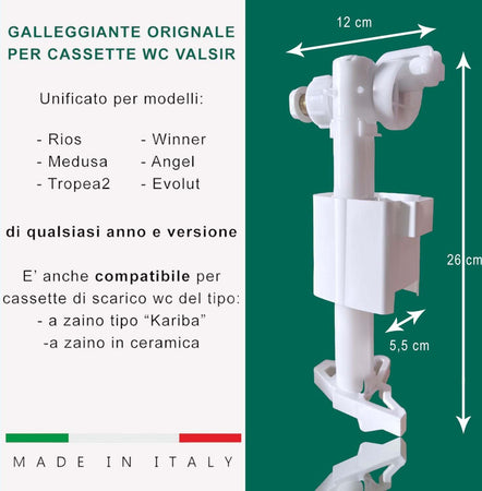 Galleggiante-Cassetta-Wc-Valsir-Originale,-per-modelli-Rios-Medusa-Tropea2-Winner-di-qualsiasi-anno