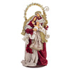 Natività con vestiti in tessuto color Bordeaux statue per presepe