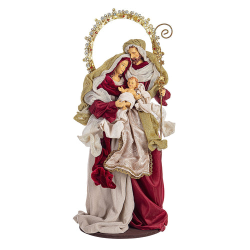 Natività con vestiti in tessuto color Bordeaux statue per presepe