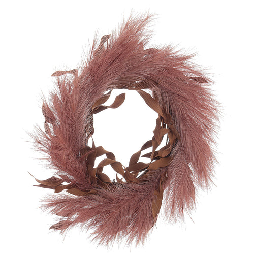 Ghirlanda tonda natalizia Infinity in poliestere color Rosa antico decorazione Natalizia