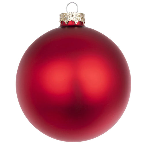 Palline per albero di Natale in vetro decorate color Rosso Granata Opaco