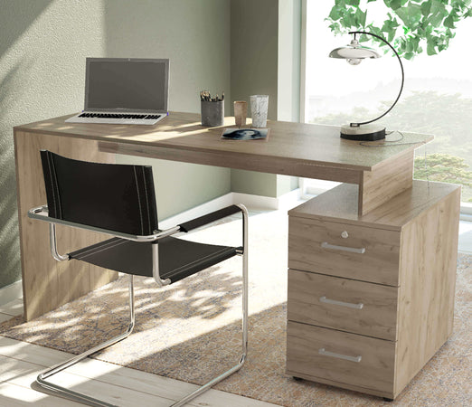 GALLIENO---scrivania-moderna-con-cassetti-139x60x76-h-Rovere-grigio-Milani-Home