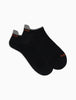 Calze donna Gallo sneakers nere in cotone leggero tinta unita con logo a contrasto