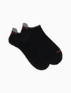 Calze uomo Gallo sneakers nere in cotone leggero con righe multicolor e scritta a contrasto