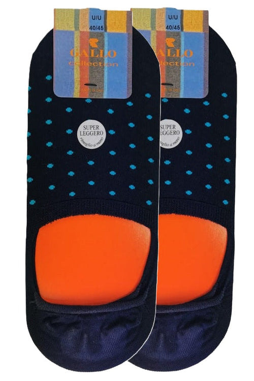 Calze solette uomo Gallo - fantasia pois oltremare/puffo