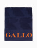 Telo mare unisex Gallo blu in cotone con scritta a contrasto, ideale per spiaggia o piscina davanti