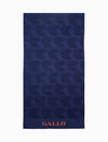 Telo mare unisex Gallo blu in cotone con scritta a contrasto, ideale per spiaggia o piscina dietro