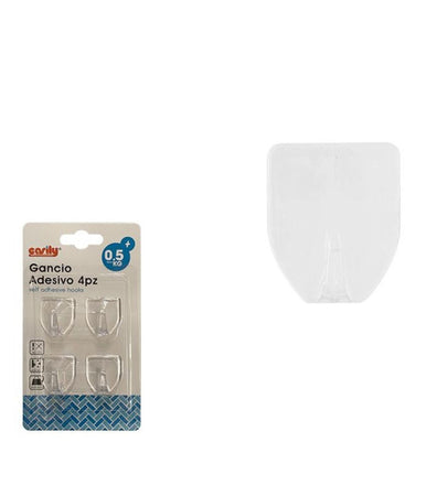 Set 4 Pz Ganci Appendini Da Parete Adesive Casa Bagno Cucina Attaccapanni 87008