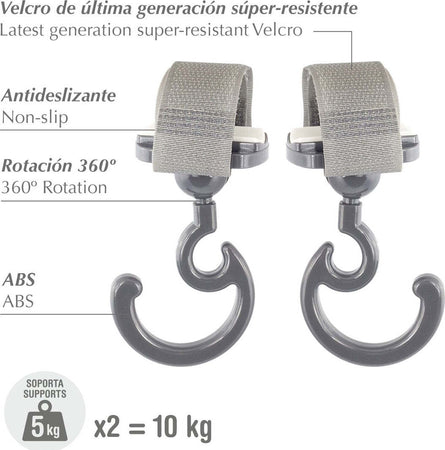 Ganci Universali Stroller Magic Hook Solid Grigio 10X6X3 Cm Prima infanzia/Passeggini carrozzine e accessori/Accessori e parti di ricambio/Ganci per passeggini La Casa Del Bebè - Napoli, Commerciovirtuoso.it