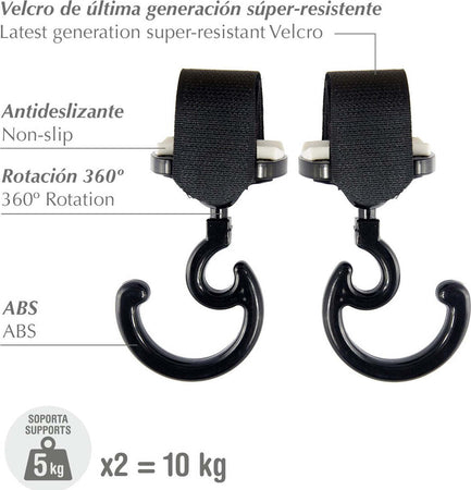 Ganci Universali Stroller Magic Hook Solid Nero 10X6X3 Cm Prima infanzia/Passeggini carrozzine e accessori/Accessori e parti di ricambio/Ganci per passeggini La Casa Del Bebè - Napoli, Commerciovirtuoso.it