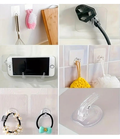 Gancio Adesivo Trasparente Appendino Per Parete Cucina Bagno Attaccapanni 87754