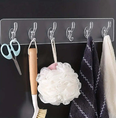 Gancio Appendiabiti Da Parete A 6 File Adesivi Trasparenti Appendere Accessori Casa e cucina/Arredamento/Ingresso/Appendiabiti a parete Trade Shop italia - Napoli, Commerciovirtuoso.it