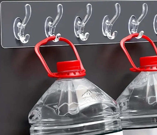 Gancio Appendiabiti Da Parete A 6 File Adesivi Trasparenti Appendere Accessori Casa e cucina/Arredamento/Ingresso/Appendiabiti a parete Trade Shop italia - Napoli, Commerciovirtuoso.it