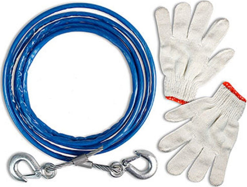 Gancio Di Traino Con Corda Fune In Acciaio Moschettoni Guanti 10mmx4mt Rimorchio Auto e Moto/Accessori per auto/Accessori di emergenza/Funi di traino Trade Shop italia - Napoli, Commerciovirtuoso.it