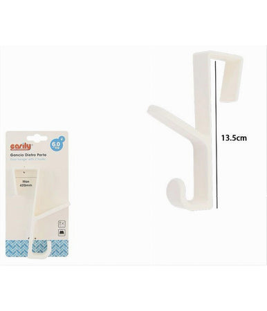 Gancio Dietro Porta Doppio Appendere Asciugamani Vestiti Bagno Casa Bianco 87020