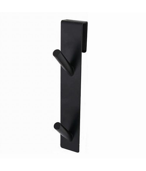 Gancio Doppio Per Porta Box Doccia Appendere Asciugamani Bagno 4x18cm Nero 87771