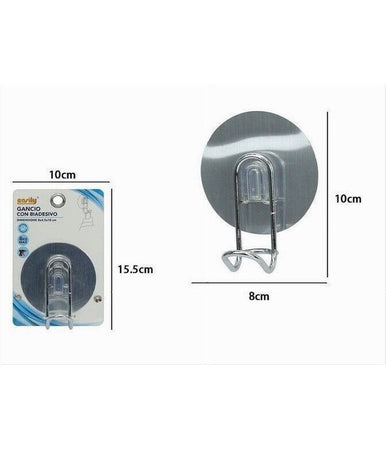 Gancio Porta Asciugamani Montaggio A Parete Bagno Con Biadesivo 8x4.5x10cm 79834