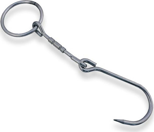 Gancio Snodato con Anello per Macelleria in Acciaio Inox da 22 cm Casa e cucina/Organizzazione interni/Ganci e appenditutto/Ganci multifunzione La Zappa - Altamura, Commerciovirtuoso.it