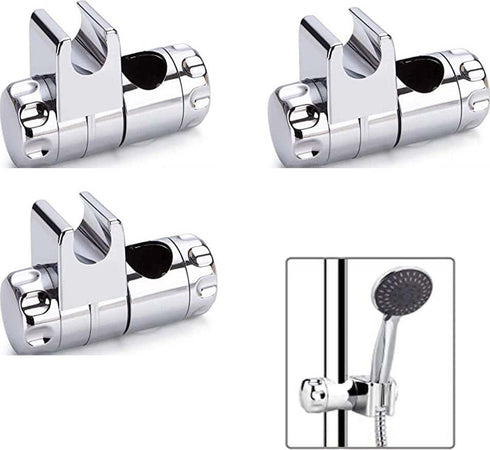 Gancio Supporto Doccia 3 pz Cromato per Aste Saliscendi Scorrevole Fai da te/Attrezzature per cucine e bagni/Attrezzature per bagni/Docce e componenti doccia/Sistemi saliscendi per vasche da bagno e docce Ogomondo - Martina Franca, Commerciovirtuoso.it
