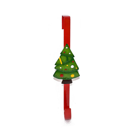Gancio natalizio in metallo con decorazioni soggetti natalizi h 31 cm