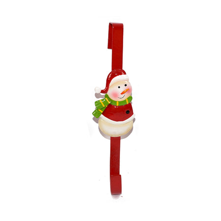 Gancio natalizio in metallo con decorazioni soggetti natalizi h 31 cm