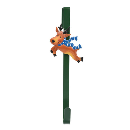 Gancio natalizio corona in metallo con decorazioni soggetti natalizi h 38 cm