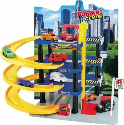 Garage-Macchinine-Pista-Automobili-Giocattolo-Track-Garage-3-Auto-Incluse