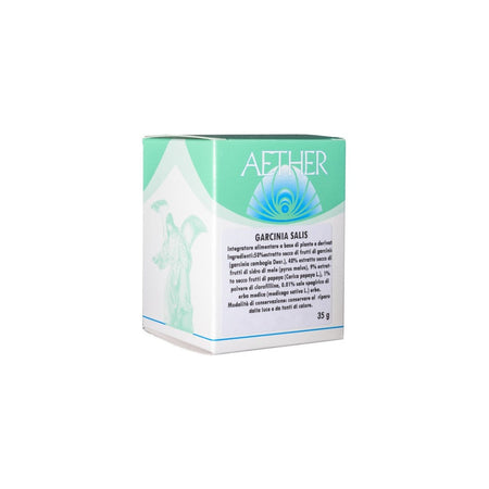 Garcinia salis integratore alimentare a base di Garcinia Salis in capsule è composto da estratto secco di garcinia cambogia, agro secco di sidro di mele, estratto secco di papaya, polvere di cloroffillina e sale spagirico di curcuma longa Aether