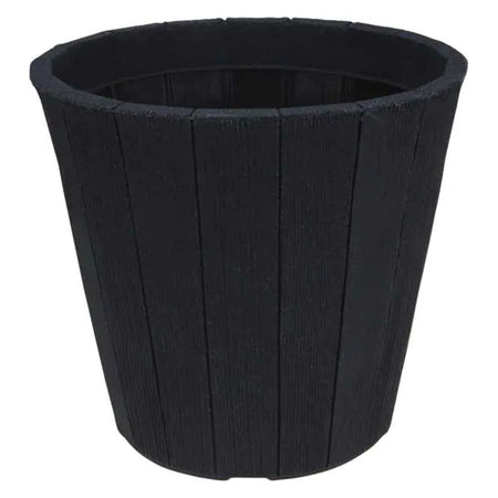 Vaso tondo in plastica PE color antracite, per interno ed esterno