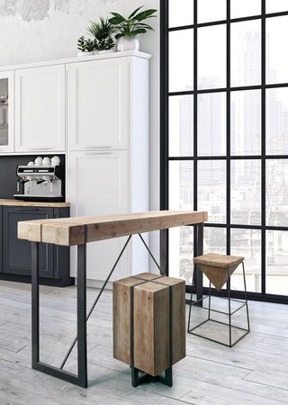 Tavolo Garrett rettangolare, con gambe, piano in legno di abete, stile industriale