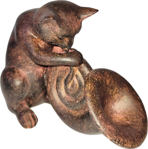 Gatto In Ceramica Fermacarte Ornamentale Color Bronzo Altezza 13 Cm Ideale Per Arredamento o come idea regalo Casa e cucina/Decorazioni per interni/Accessori decorativi/Sculture/Statue Ideart - Valdilana, Commerciovirtuoso.it