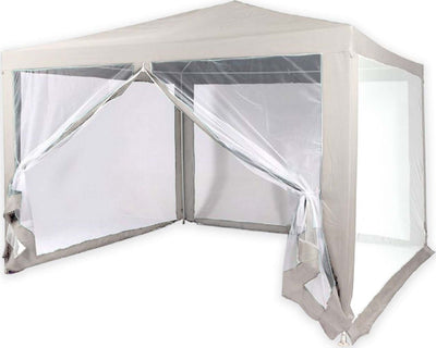 Gazebo 2,4 X 3 X 2,50 M Tendone Giardino Telo Bianco Impermeabile Con Zanzariera Articoli da Giardino > Arredo giardino Trade Shop italia - Napoli, Commerciovirtuoso.it