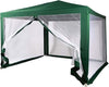 Gazebo-2,4-X-3-X-2,50-Mt-Tendone-Giardino-Telo-Verde-Impermeabile-Con-Zanzariera