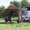Gazebo-2x2-m-Pieghevole-con-4-Pareti-Rimovibili-e-Borsa-da-Trasporto,-in-Metallo-e-Poliestere,-Marrone--100110-066CE