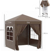 Gazebo-2x2-m-Pieghevole-con-4-Pareti-Rimovibili-e-Borsa-da-Trasporto,-in-Metallo-e-Poliestere,-Marrone--100110-066CE