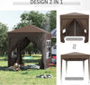 Gazebo-2x2-m-Pieghevole-con-4-Pareti-Rimovibili-e-Borsa-da-Trasporto,-in-Metallo-e-Poliestere,-Marrone--100110-066CE