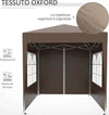 Gazebo-2x2-m-Pieghevole-con-4-Pareti-Rimovibili-e-Borsa-da-Trasporto,-in-Metallo-e-Poliestere,-Marrone--100110-066CE