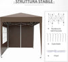 Gazebo-2x2-m-Pieghevole-con-4-Pareti-Rimovibili-e-Borsa-da-Trasporto,-in-Metallo-e-Poliestere,-Marrone--100110-066CE