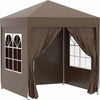 Gazebo-2x2-m-Pieghevole-con-4-Pareti-Rimovibili-e-Borsa-da-Trasporto,-in-Metallo-e-Poliestere,-Marrone--100110-066CE