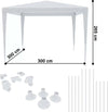 Gazebo-3-x-3-Metri-Bianco-Struttura-in-Acciaio-Copertura-In-PE-110-gr/m²-Impermeabile-Idrorepellente