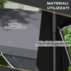 Gazebo-3x3-ad-Altezza-Regolabile-con-Fori-di-Drenaggio-e-Borsa-da-Trasporto,-in-Metallo,-Grigio-84C-460V00CG