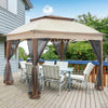 Gazebo-3x3-Mt-Pieghevole-Impermeabile-con-Tende-Zanzariere-e-Borsa-x-trasporto