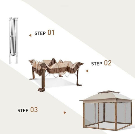 Gazebo-3x3-Mt-Pieghevole-Impermeabile-con-Tende-Zanzariere-e-Borsa-x-trasporto