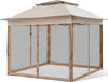 Gazebo-3x3-Mt-Pieghevole-Impermeabile-con-Tende-Zanzariere-e-Borsa-x-trasporto
