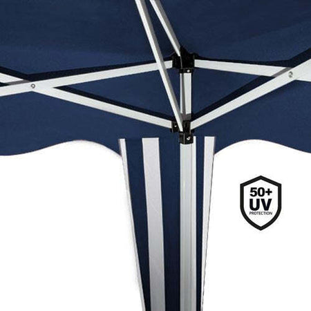 Gazebo-3x3-Pieghevole-Blu-Impermeabile-Richiudibile-Tendone-Giardino-Con-Sacca